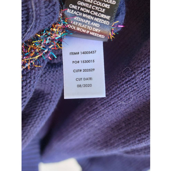 Torrid TINSEL STRIPE HOLIDAY SWEATER - NAVY Size 1 - Picture 10 of 11